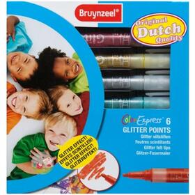6 Rotulador punta media Glitter | Bruynzee | Color Express Glitters Points