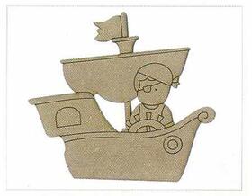 Silueta Infantil Barco Pirata | Dayka | 45 x 50 cm