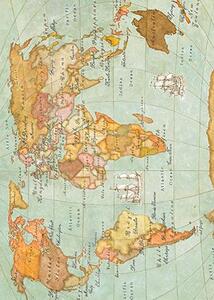 Fieltro decorado de 50 x 70 | Stamperia | Mapa del mundo