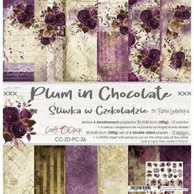 Stack de Papeles 30x30 Plum in chocolate	 | Craft O`Clock | 30,5x30,5cm